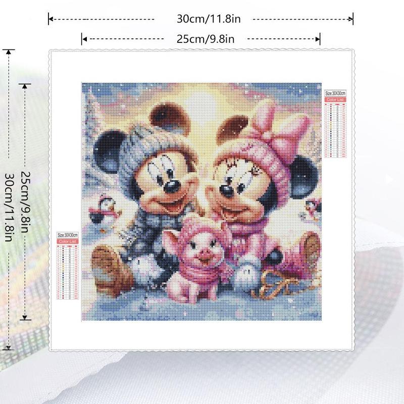 5D DIY Diamond Arts Colorful Painting Kit, Mickey Mouse Pattern Rhinestone Embroidery Set, Diamond Art Painting for Home Decor