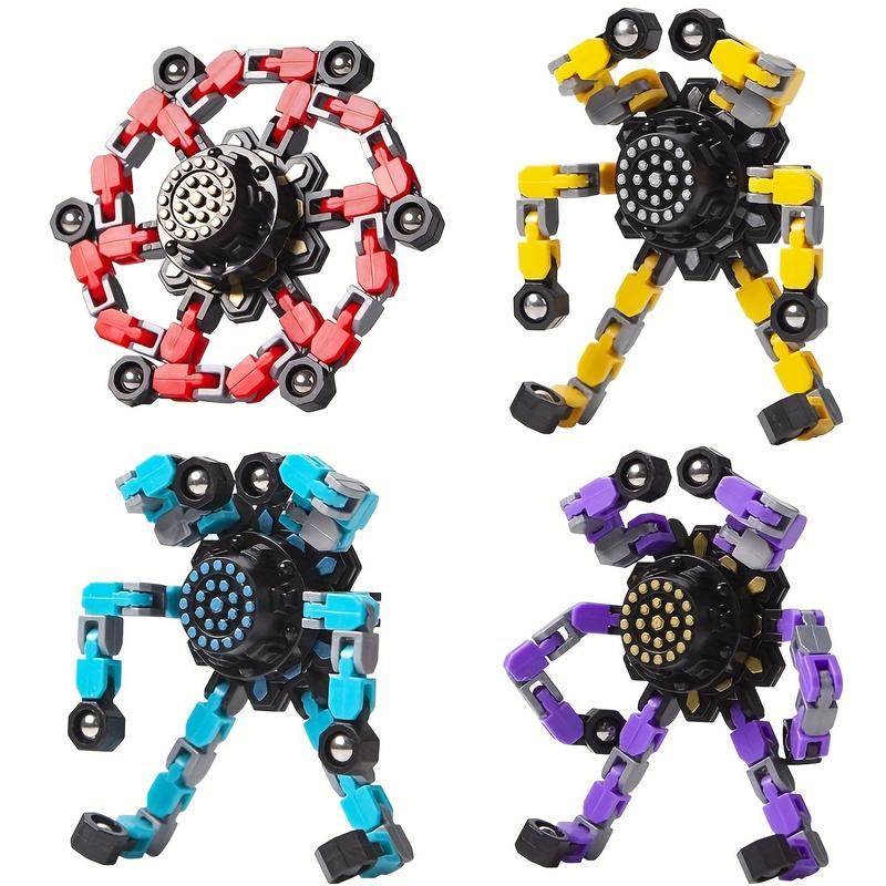 4pcs Transformable Fidget Spinners for Kids and Adults Boys and Girls Fingertip Gyros for Kids Easter Basket Stuffers Halloween Christmas Gifts