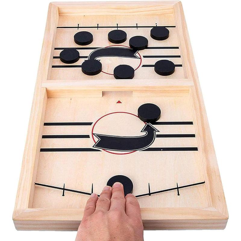 Fast Sling Puck ,Wooden Hockey ,Super Foosball Table,Desktop Battle Parent- Interaction Winner Slingshot ,Adults and  Family  Toys