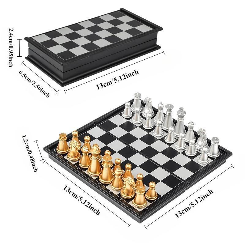 Mini Magnetic Chess Board Game, 1 Count Portable Folding Chess, International Chess Game, Educational Toys, Gifts for Birthday Festival Party