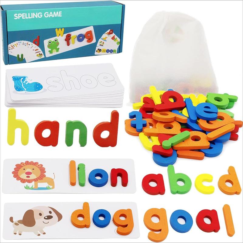 See and Spell Learning Toys, CVC Word Builders with Sight Words Flash Cards, Educational Toys Boys Girls - Gifts for Kids