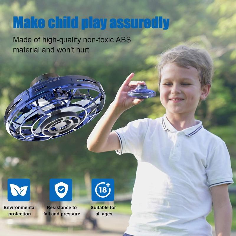 Flying Spinner Mini Drones for Kids,Flying Orb Ball Hand Controlled - UFO Magic Ball Toy for Adult and Kids (Blue)