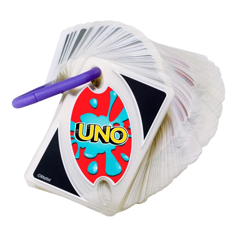 Mattel Games ​UNO Splash Card Game for Outdoor Camping, Travel and Family Night With Water-Resistent Plastic Cards