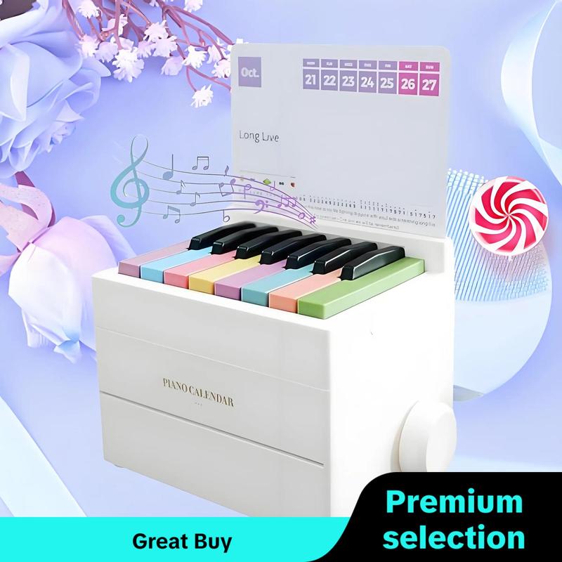 Playable Mini Piano Calendar, 1 Set Rechargeable 15 Key Piano Table Calendar with Simplified Sheet Music,creative Gift, Birthday Gifts for Women, Wedding Gift, Gifts for Women, Gifts for Girlfriend, Christmas, Christmas Gift