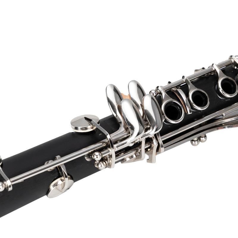 17 Keys Flat B Black Clarinet with Two Mouthpieces Connector for Beginner Student