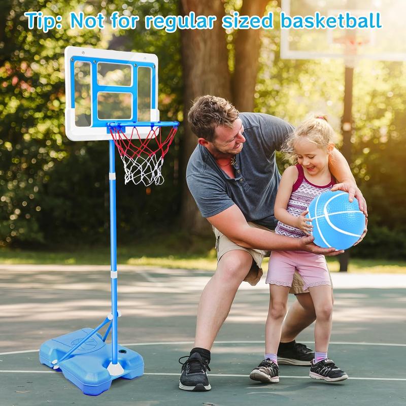 Kids Toy Gift for 3 4 5 6 7 8 Years Old, Kids Basketball Hoop Adjustable Height 3.5FT-6.2FT, Mini Basketball Hoop for Boys Girls, Basketball Goal Toys Outdoor Indoor Game Gifts(Blue)