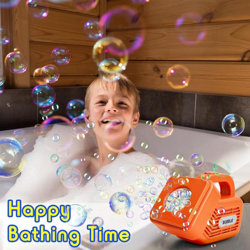 ren's Bubble Machine, Portable Automatic Bubble Machine, Durable 20000+ Bubble Machine, Suitable for Indoor and Outdoor, Suitable for Parties, Christmas, Orange