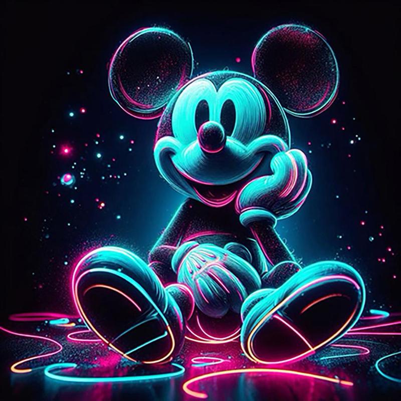 Mickey Mouse Design DIY Diamond Arts Colorful Painting Kit without Frame, Disney 5D Diamond DIY Art Painting, Wall Art Decor for Home