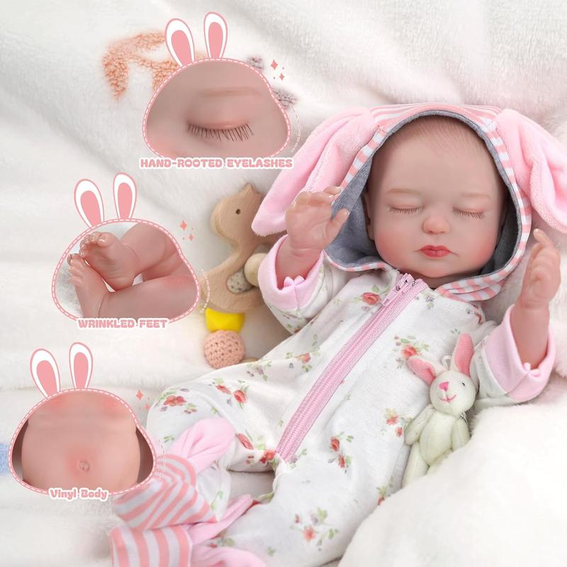 BABESIDE Lifelike Reborn Baby Dolls Beta- 12-Inch Baby Soft Body Realistic-Newborn Baby Dolls Full Vinyl Body Poseable Real Life Baby Dolls Girl Gift Box for Kids Age 3+