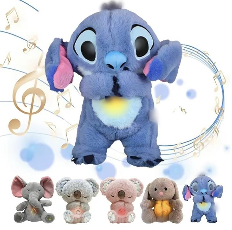 Breathing Animal St-it-ch Plush Pendant Soothing plush toy pendant with realistic breathing, lights and music to relieve anxiety and is an ideal sleep companion