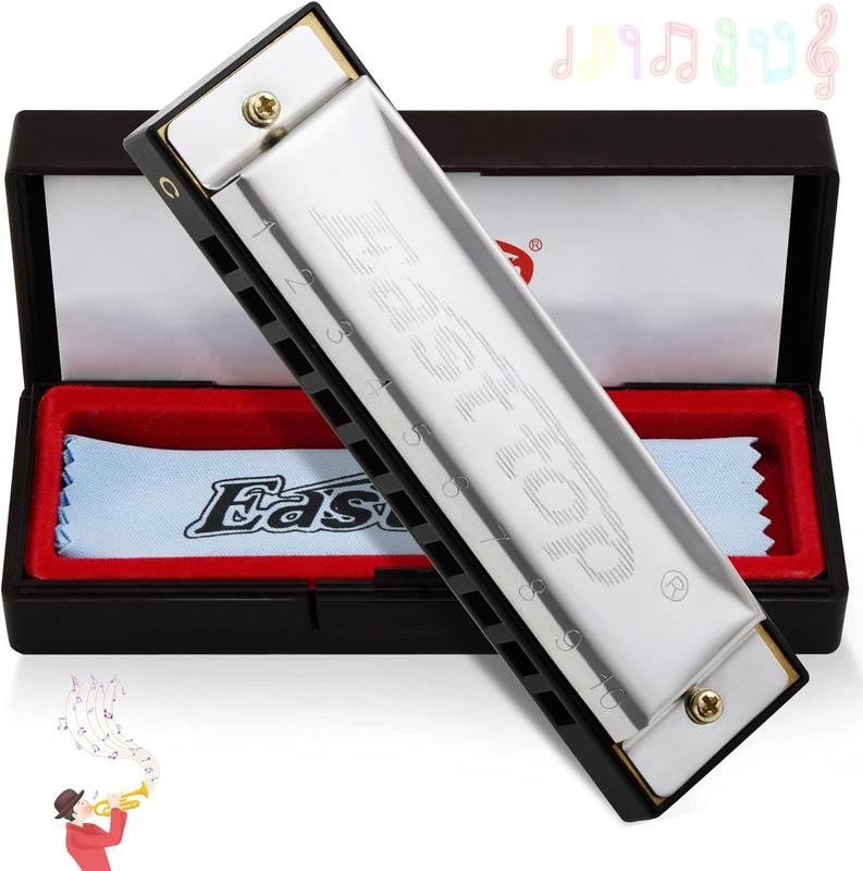 East top Harmonica, C Key Blues Harmonica for Beginners and Adults, 10 Holes Mouth Organ Blues Harp Diatonic Harmonica For Kids and Students as Gift