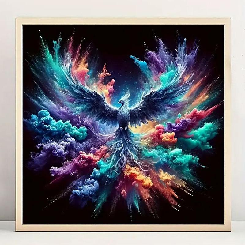 5D Phoenix & Cloud Pattern DIY Diamond Arts Colorful Painting Kit without Frame, DIY Decorative Wall Art for Living Room Bedroom Home Decor