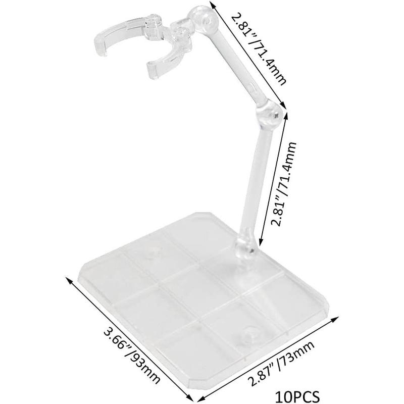 10Pcs Action Figure Stand Kits Flexible Action Base Holder for Gundam Action Figures DIY Model Kits (White)