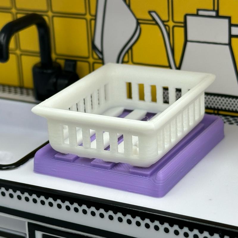 3D Printed Dish Drying Rack for Miniverse or Dollhouse