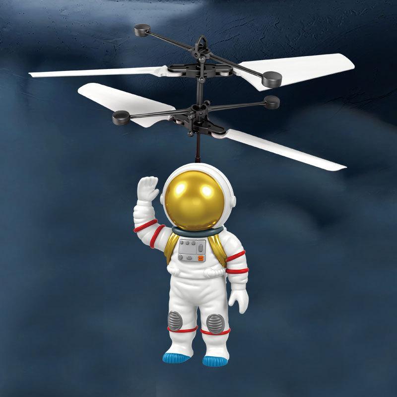 Astronaut-Themed Illuminated Flying Craft Toy - Cool Glowing Sensor-Controlled Helicopter for Youngsters