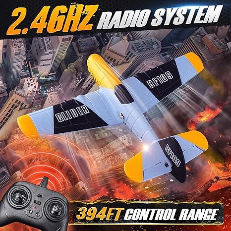 BEZGAR Remote Control Airplane Glider Toy, 2.4Ghz Fixed Wing Aircraft Toy, Outdoor Toy for Adults & Teens, Perfect Birthday & Festival Gift for Ages 8+