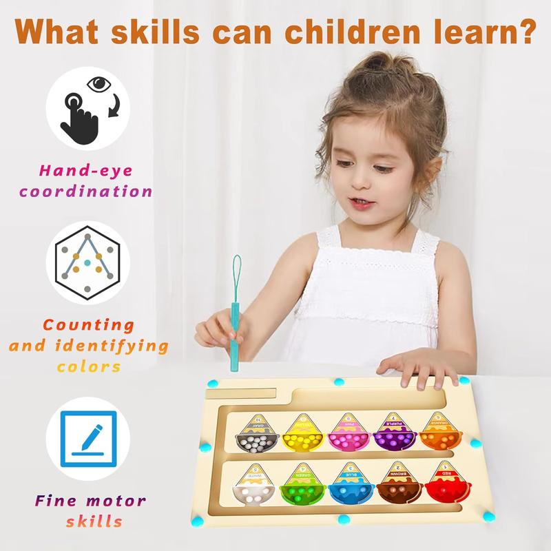 Magnetic Color and Number Maze, Montessori Toys for 3-5 Year Old, Learning Educational Montessori Toys for Kids and Toddlers,3-5 Year Old Boys Girls Birthday