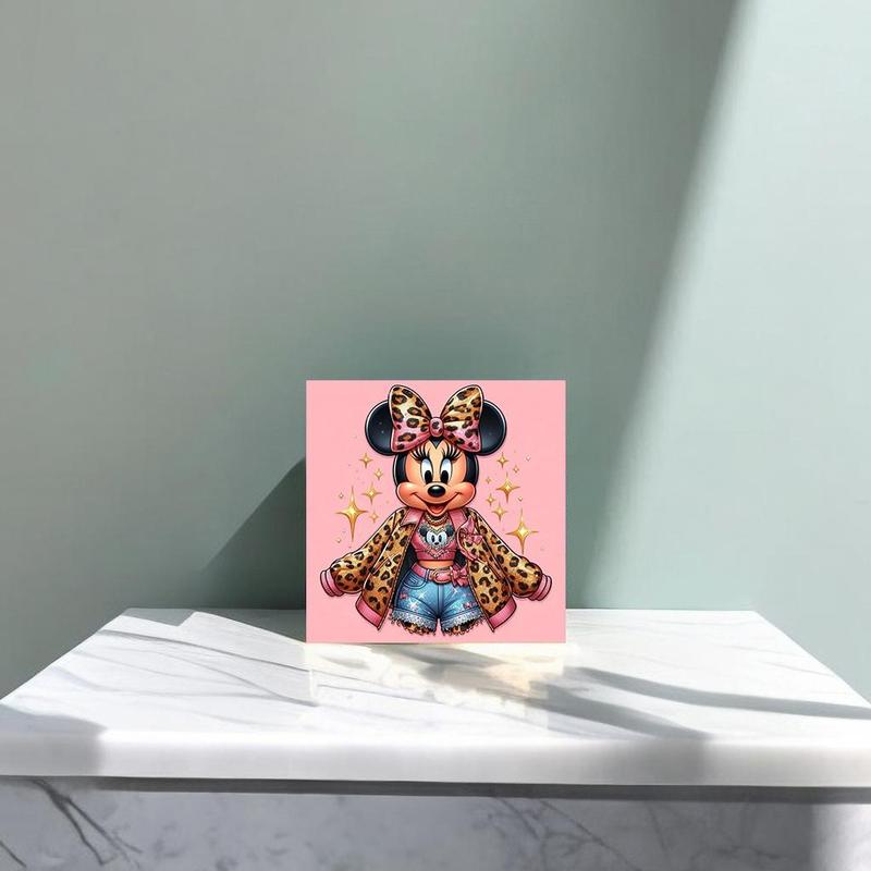 Minie Mouse Diamond Arts Colorful Painting Kit, DIY 5D Diamond Arts Colorful Painting Kit, Wall Art Decor for Home Living Room Bedroom