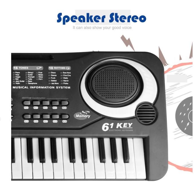 61 Key Digital Music Piano Keyboard for Kids,Portable Electronic Musical Instrument,Multi-function Keyboard with Microphone Gifts for Boys and Girls