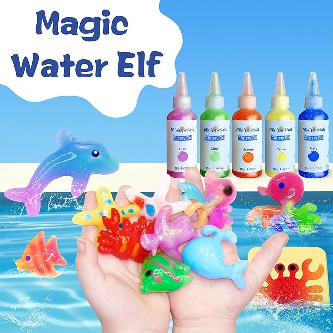 Aqua Fairy Water Gel Kit Magic Water Elf Toy 20 Colors Magic Gel Aqua Art 10 Molds Squishy Maker Party Favor Birthday DIY STEM Christmas Gifts