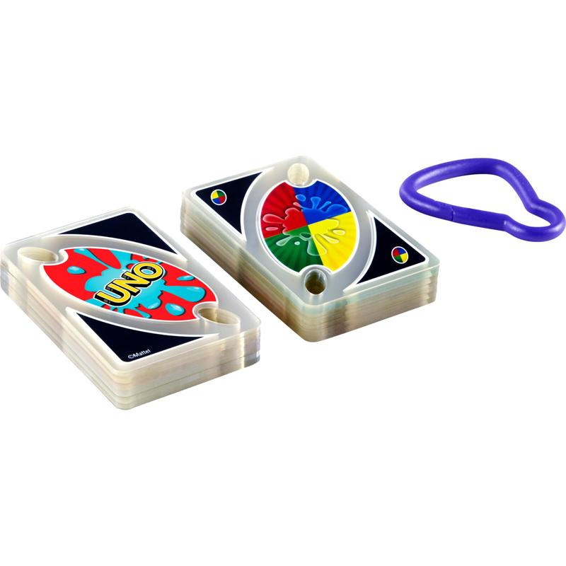 Mattel Games ​UNO Splash Card Game for Outdoor Camping, Travel and Family Night With Water-Resistent Plastic Cards