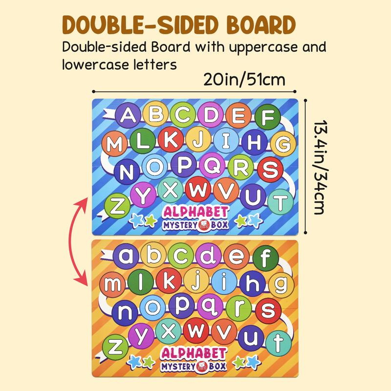 JoyCat Alphabet Mystery Box, Letters Sorting Matching Game Activities Letter Sounds Fine Motor Learning Toys for Preschool Classroom