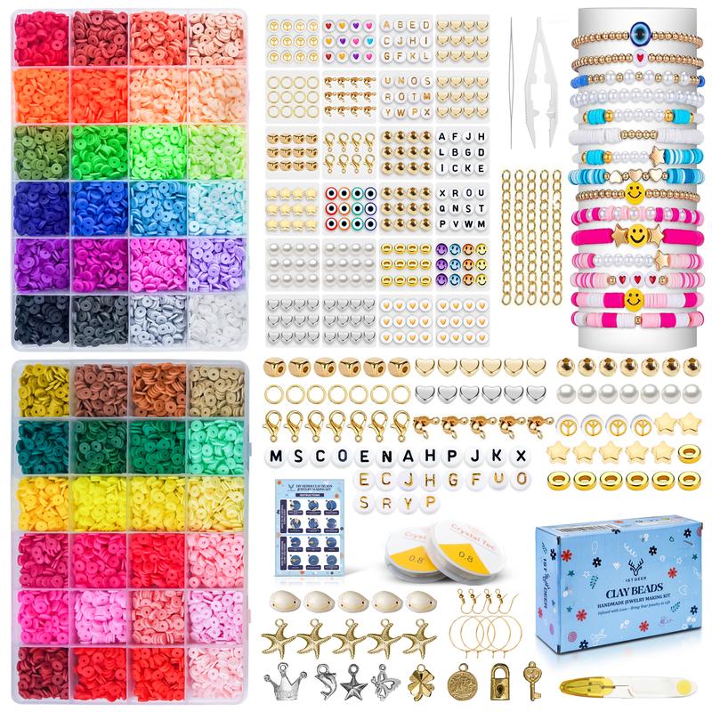 11,000 PCS Clay Beads Bracelet Making Kit with Charm Kits and Accessories