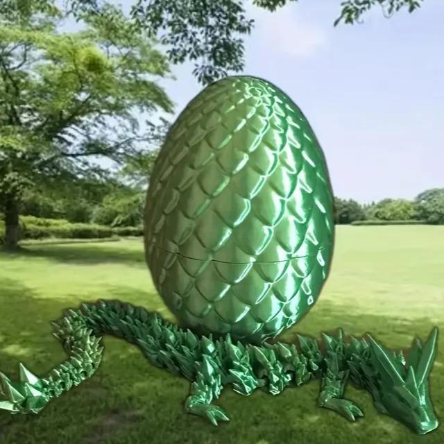 1PCS 3D Printed Laser Dragon Egg Toy with Emerging Dragon Figure - Collectible Fantasy Surprise Egg Toy