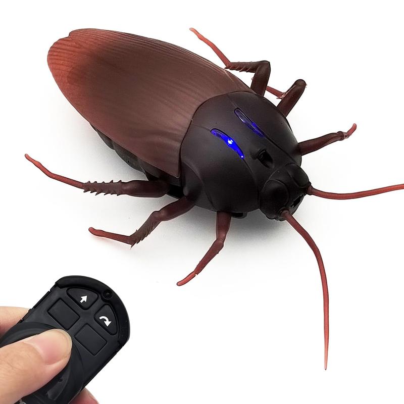 Cockroach Remote Control mischievous Animal Toys Electronic Realistic Fake Big Insect Bug Glowing Eyes Kids Gift mischievous fun for Halloween Christmas