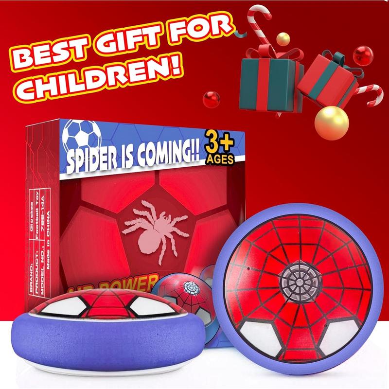 Hover Soccer Ball Indoor Toys,Spider Boy Toys Gifts for Ages 4 5 6 7 8 10 12 Years Old,Air Floating Soccer Toy with LED Lights Foam Bumper,Kids Soccer Toys Birthday Gifts for Boys Girls (1 Pack)