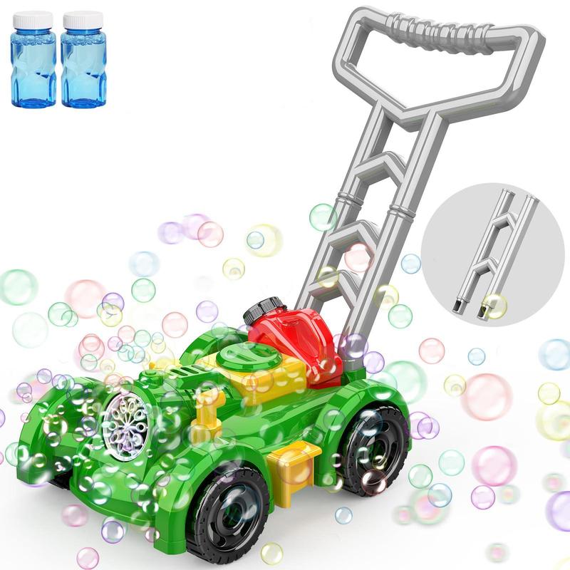 Bubble Machine Toy, Fully Automatic Mower Shaped Bubble Cart with Refillable Bubble Solution, Fun Bubble Maker Toy without Battery for Summer Gifts