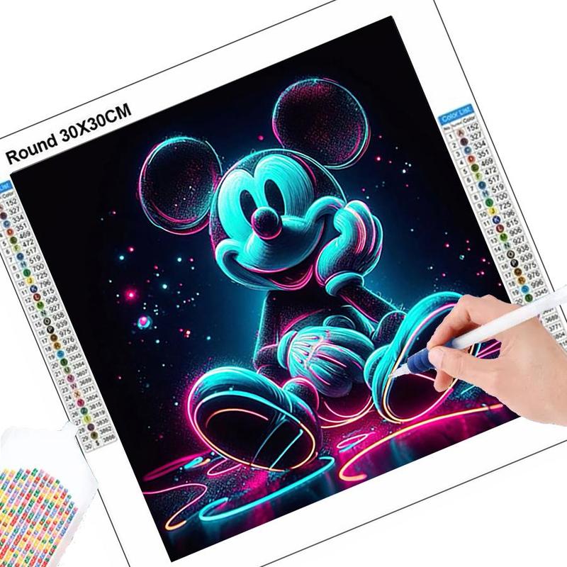 Mickey Mouse Design DIY Diamond Arts Colorful Painting Kit without Frame, Disney 5D Diamond DIY Art Painting, Wall Art Decor for Home