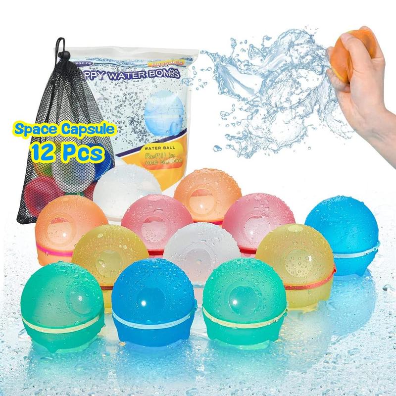 Summer Reusable Water Ball, Silicone Water Bomb with Mesh Bag, Water Balloon Toy For Pool Party, Suitable for Boys and Girls, Birthday Gift, Back To School