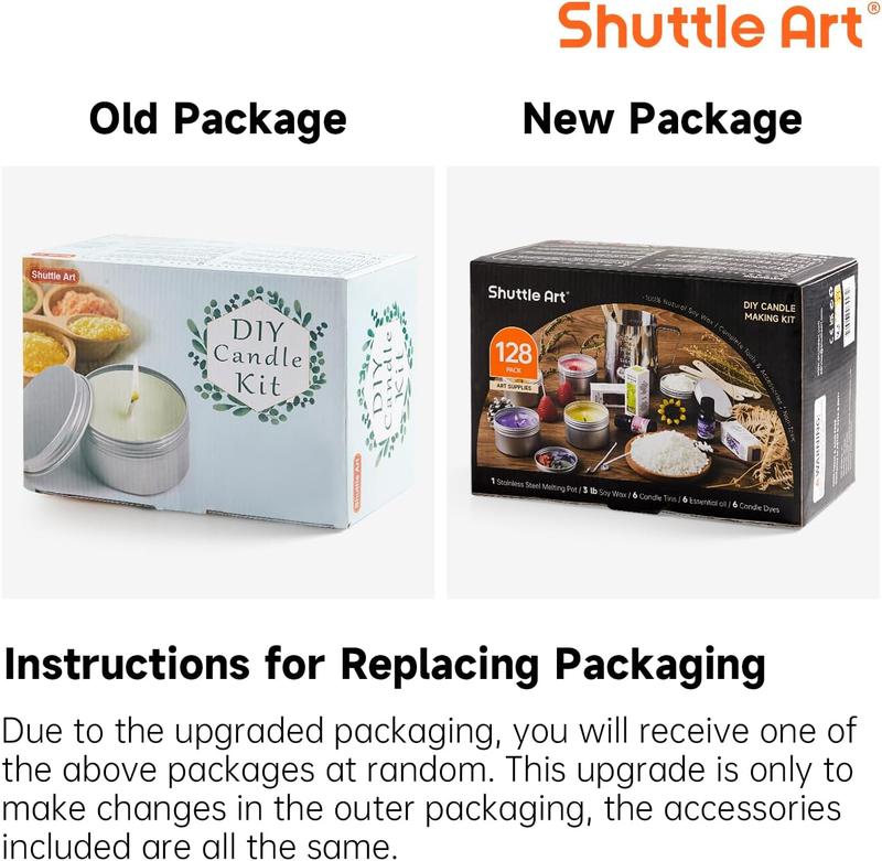 Shuttle Art Candle Making Kit, DIY Supplies with Candle Jars, Soy Wax, Candle Wicks, Color Dyes, Fragrance Oil and Capacity Pot, Candle Making Arts and Crafts for Adults and Beginners