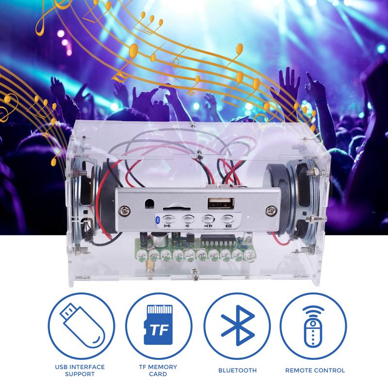 DIY Bluetooth-Compatible Soldering Kit with LED Flashing Light, DIY Electronics Soldering Project USB Mini Home Sound Soldering Practice Kit for College High School Education