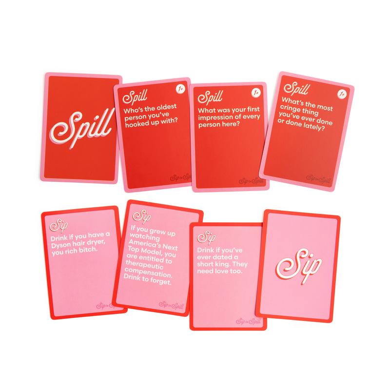 Sip or Spill   The Girl's Night Party Game, Ultimate Bachelorette Party Games, Bachelorette Party Favors by Relatable