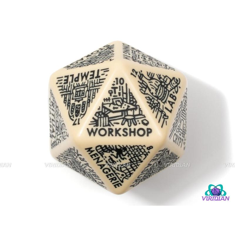 Dungeon: Room Generator Die | Create Room-Types for Castles Hideouts Caves Locations, D&D Random Dice, From Ritual Chambers to Throne Rooms, Improv, 31mm | Acrylic Giant D20 (1)