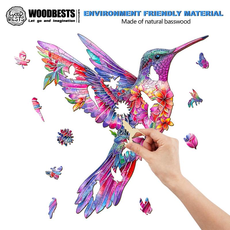 Hummingbird-3 Wooden Jigsaw Puzzle for Kids and Adults