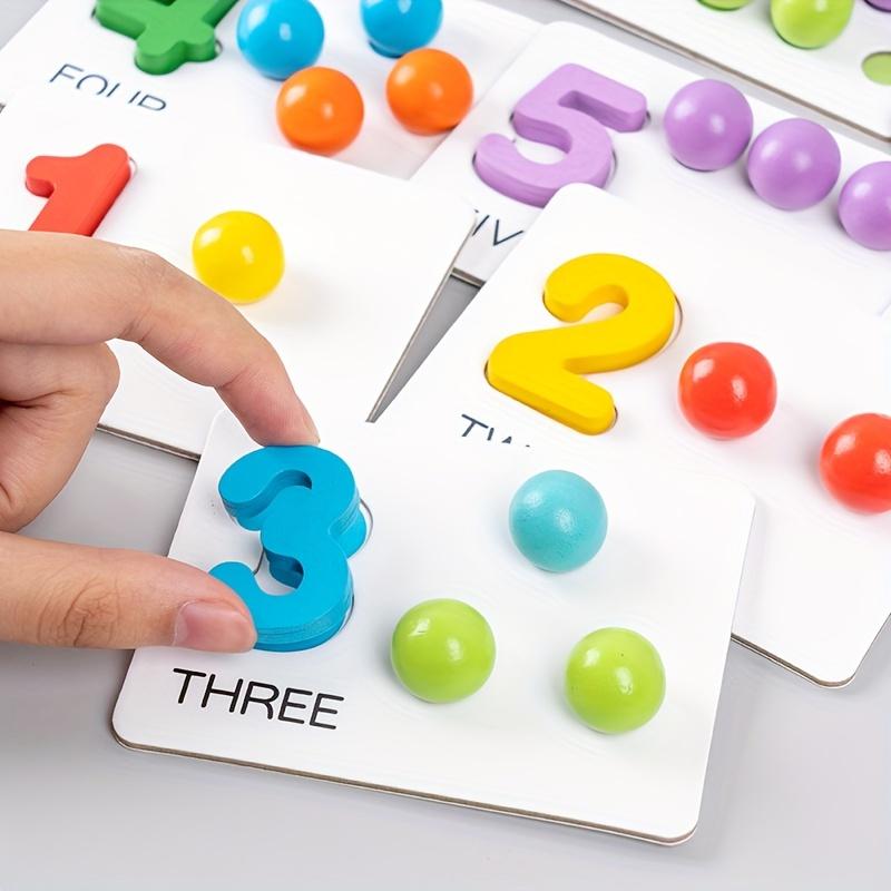 Number Cognitive Operation Bead Matching Game, 1 Set Colorful Bead Matching Puzzle, Preschool Maths Toy, Leaning Toy