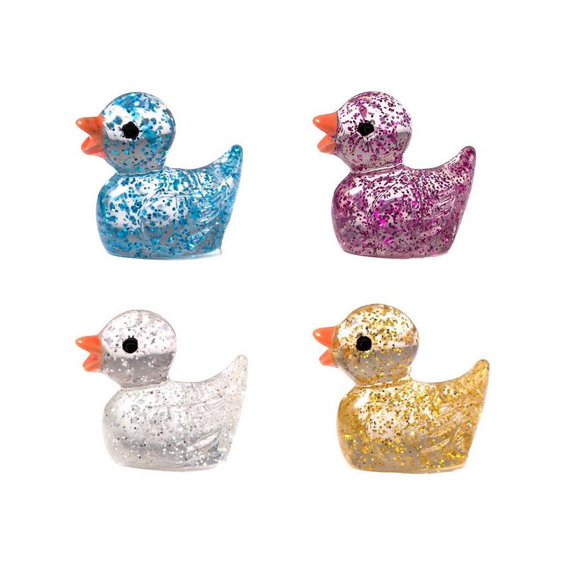 Random Color Cute Duck Design Resin Ornaments, Mini Simulation Cartoon 3D Glittering Ducks, DIY Handmade Jewelry Resin Accessories, Micro Landscape Ornaments For Vase Filling Fish Tank