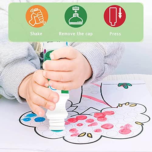 Dot Markers, Dot Markers for Toddlers, Dot Art, Dot Paints Washable for Kids, Bingo Daubers, Washable Dot Markers Toddler Arts and Crafts, Kindergarten Classroom Must Haves