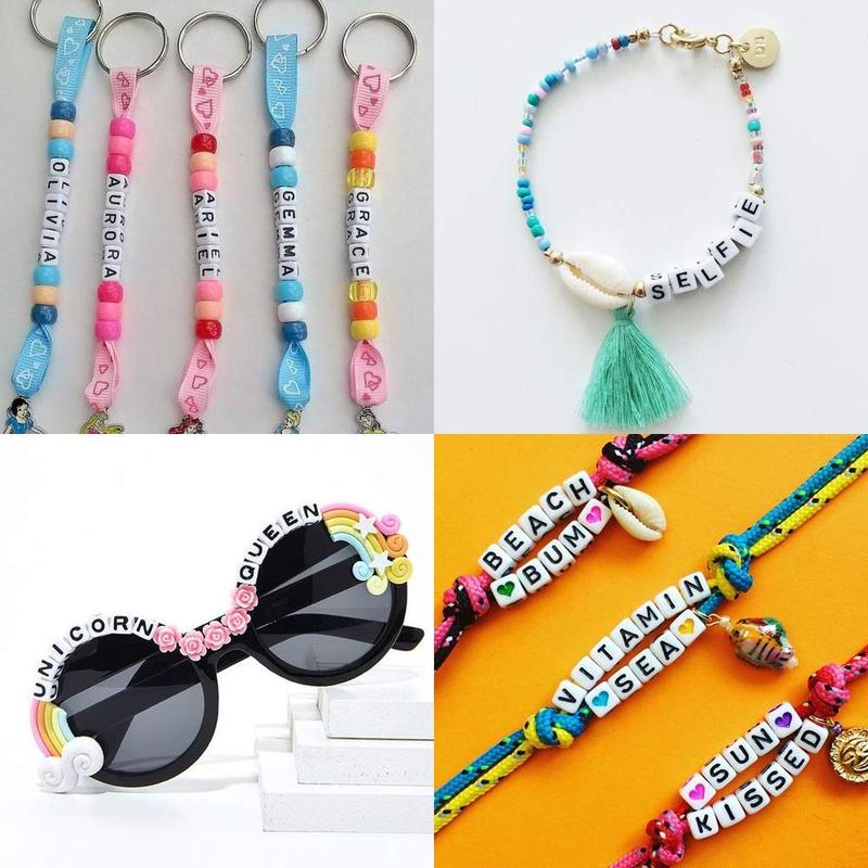 810pcs Set Acrylic Alphabet Bead, DIY Jewelry Making Supplies For Bracelet Necklace Keychain