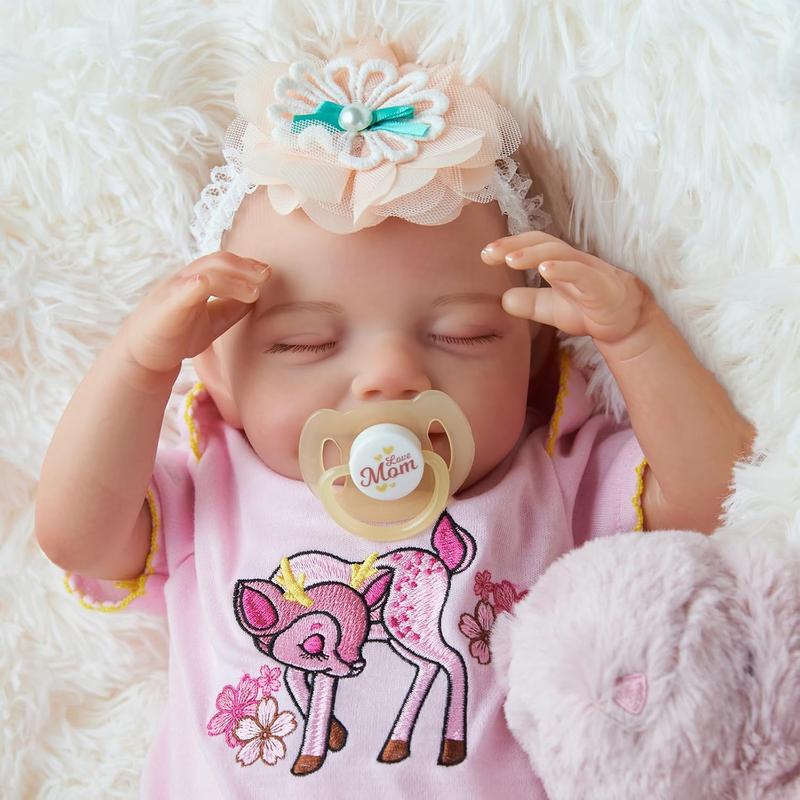 BABESIDE Lifelike Reborn Baby Dolls Girl - 20 Inch Sweet Smile Real Life Realistic-Newborn Cloth Body Sleeping Baby Girl with Accessories Gift Set for Kids Age 3+