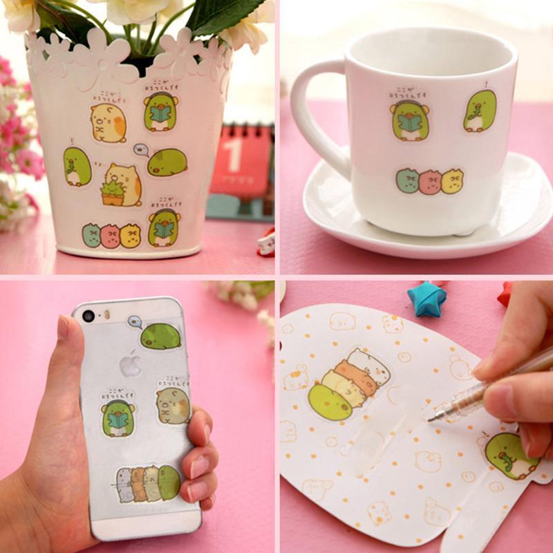 Cute Cartoon Pattern Sticker, 200pcs set Transparent PVC Sticker, Diary Notebook Decorative Scrapbook DIY Materials