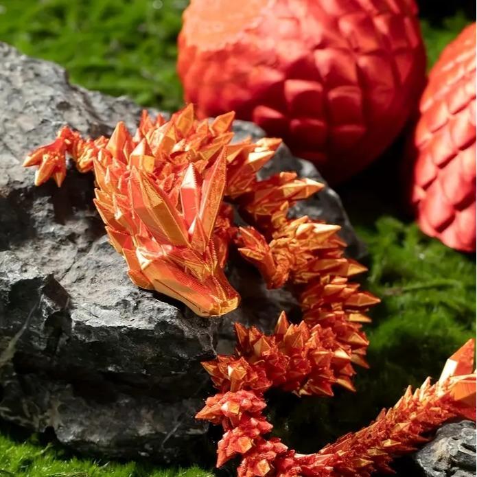 1PCS 3D Printed Laser Dragon Egg Toy with Emerging Dragon Figure - Collectible Fantasy Surprise Egg Toy