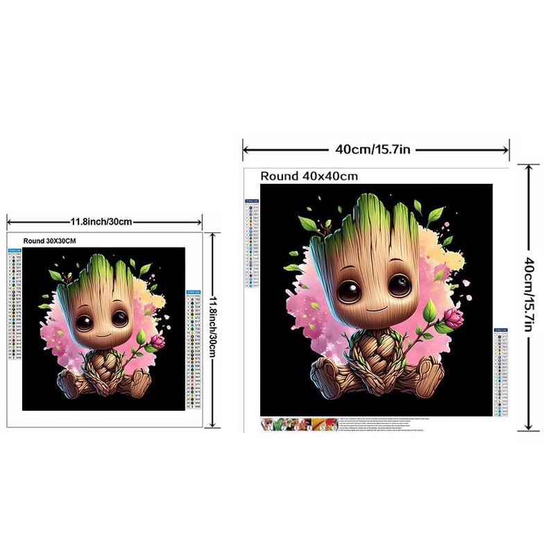 Disney Groot Pattern DIY Diamond Arts Colorful Painting Kit without Frame, DIY 5D Diamond Arts Colorful Painting Kit, Wall Art Decor for Home Bedroom