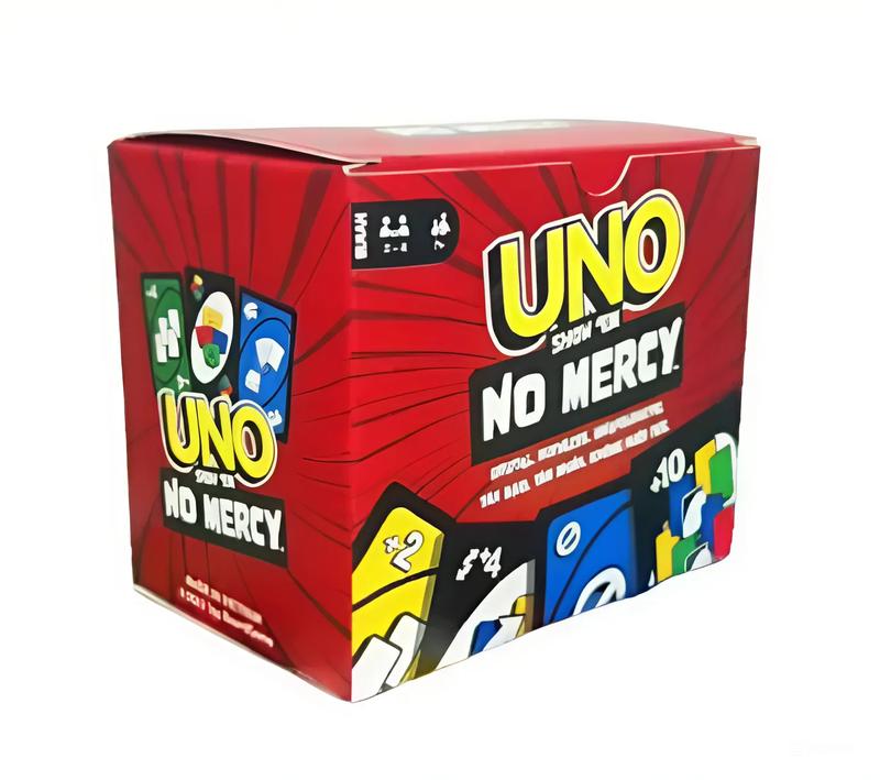 UNO Show No Mercy Card Game - Fun For Adults & Family Night - exciting and harsh board game, UNO No Mercy and Basic UNO Cards, High Quality Card Cards, Very Fun Board Game with Friends