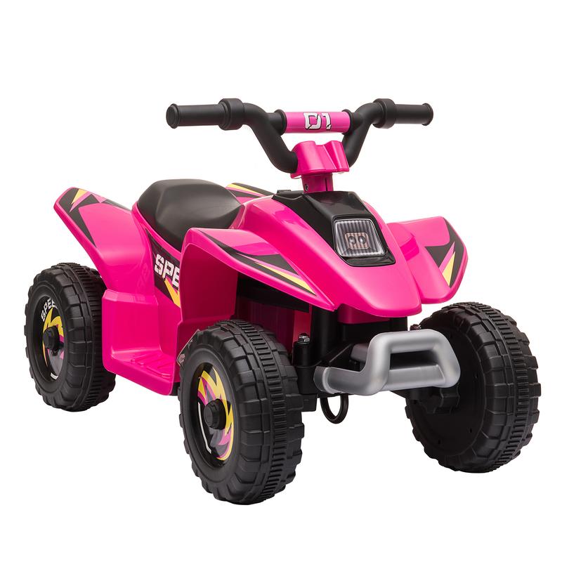 Aosom 6V Kids ATV Ride on 4-Wheeler Car, Electric Quad Toy Battery Powered Vehicle with Forward  Reverse Switch for 18-36 Months Toddlers