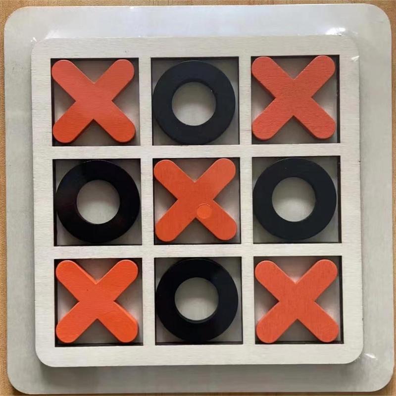 Wooden Tic Tac Toe Board Game, XOXO Board Game, Family Game, Fun Game for Kids & Adults, Outdoor Leisure Equipment