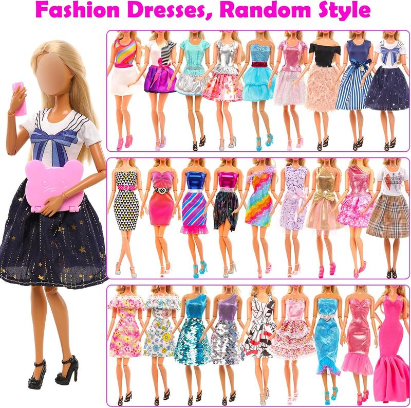 Christmas gift 57 Pack Doll Clothes and Accessories Set for 11.5 Inch Doll - Includes Fashion Dresses, Wedding Gowns, Shoes, Hangers, Cosmetics & More